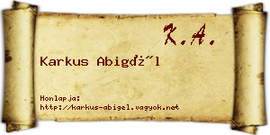 Karkus Abigél névjegykártya